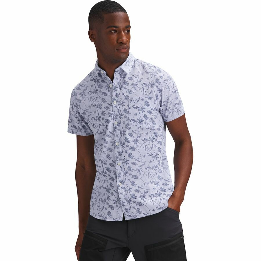 Men'S Clothing * | Outlet Stoic Print Stripe Short-Sleeve Button-Down Shirt Men'S