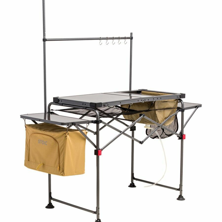 Hike & Camp * | Outlet Stoic Portable Camp Kitchen Island Brown