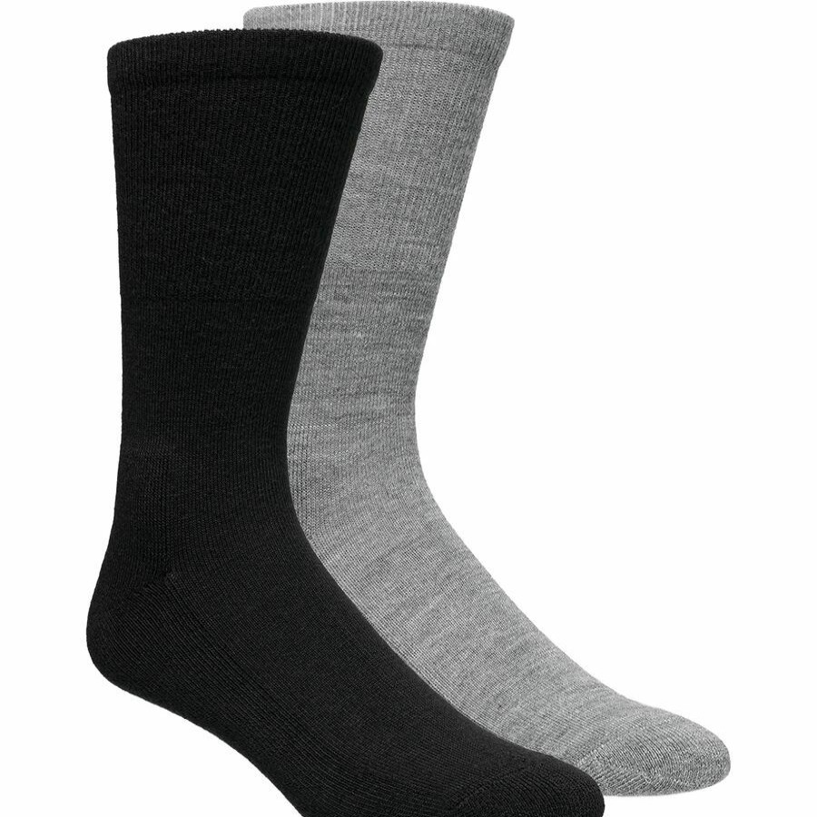 Accessories * | Outlet Stoic Calf Length Hiking Sock 2-Pack Men'S Black Textured Natural