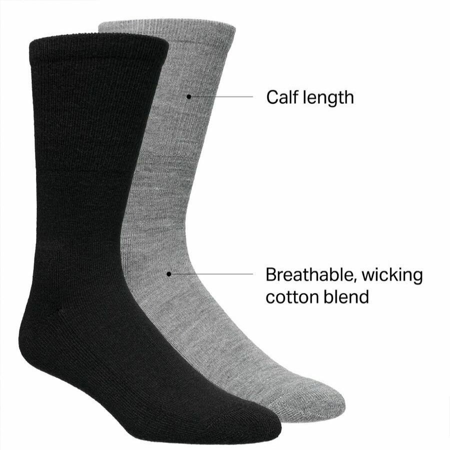 Accessories * | Outlet Stoic Calf Length Hiking Sock 2-Pack Men'S Black Textured Natural