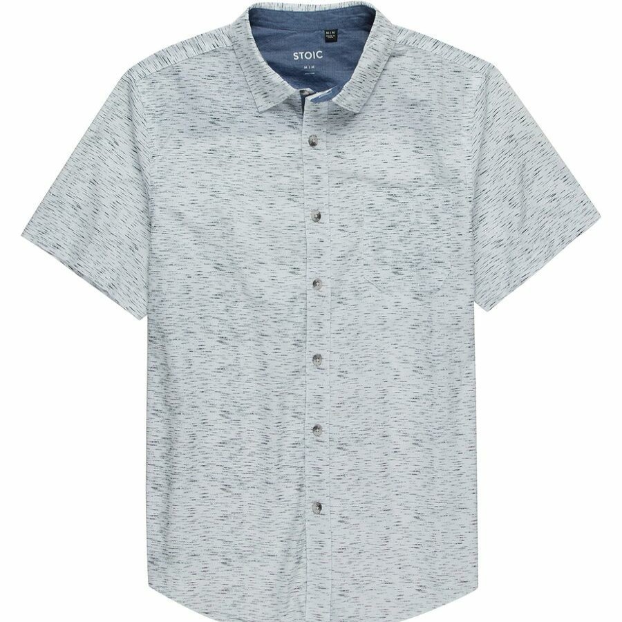 Men'S Clothing * | Outlet Stoic Spacedye Print Short-Sleeve Woven Button-Down Shirt Men'S White