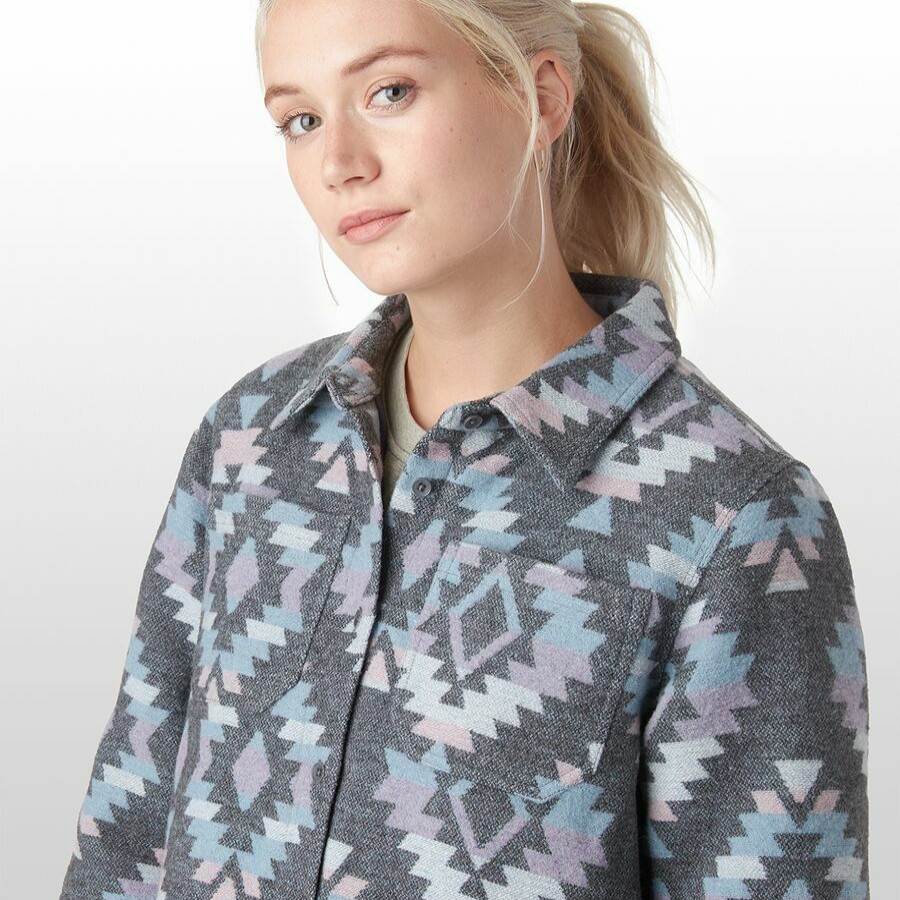 Women'S Clothing * | Outlet Stoic Printed Shirt Jacket Women'S Pastel