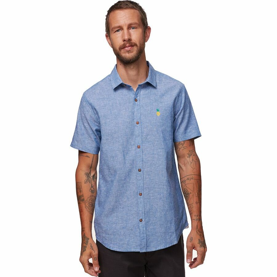 Men'S Clothing * | Outlet Stoic Crosshatch Linen Short-Sleeve Button-Down Shirt Men'S