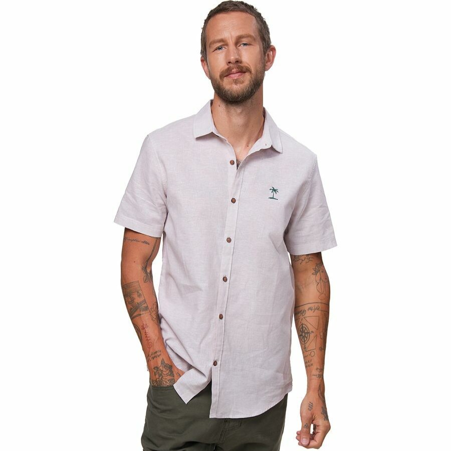 Men'S Clothing * | Outlet Stoic Crosshatch Linen Short-Sleeve Button-Down Shirt Men'S