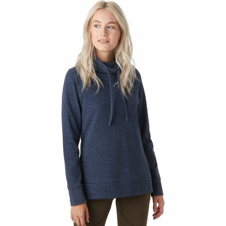 Women'S Clothing * | Outlet Stoic Quilted Cowl-Neck Tie Sweater Women'S Navy