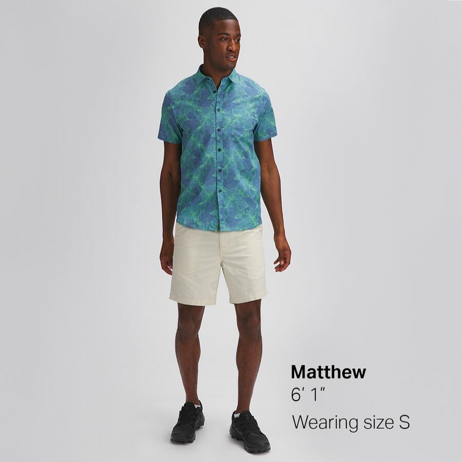 Men'S Clothing * | Outlet Stoic Hawaiian Print Short-Sleeve Button-Down Shirt Men'S Blue