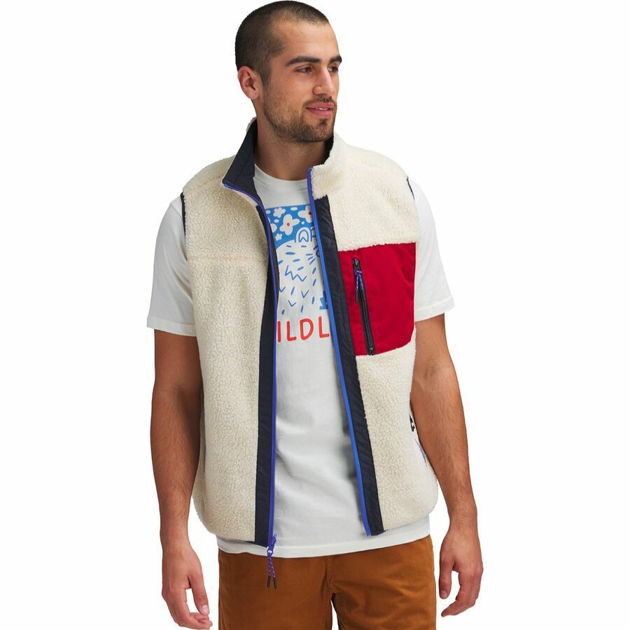 Men'S Clothing * | Outlet Stoic Reversible Mixed Media Sherpa Vest Men'S