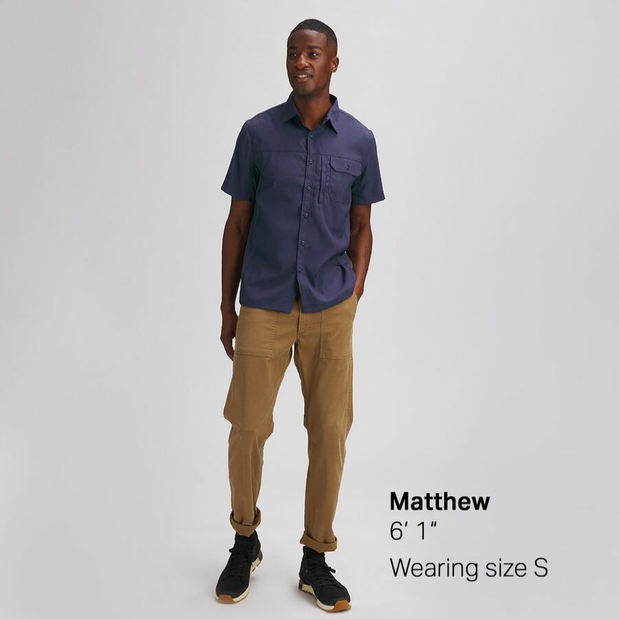 Men'S Clothing * | Outlet Stoic Solid Performance Woven Button-Down Shirt Men'S Navy